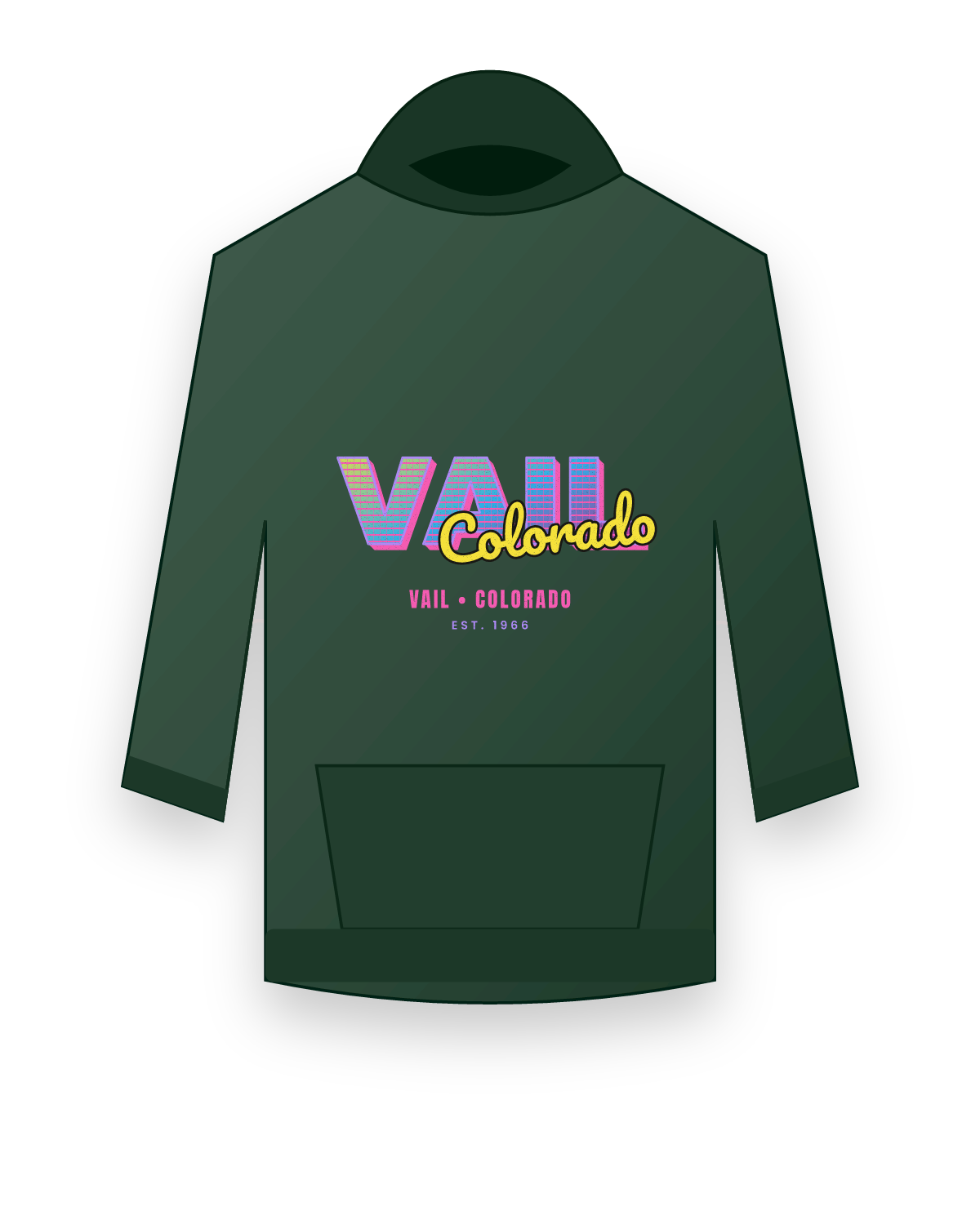 Vail Music TV Hooded Sweatshirt in Forest Green