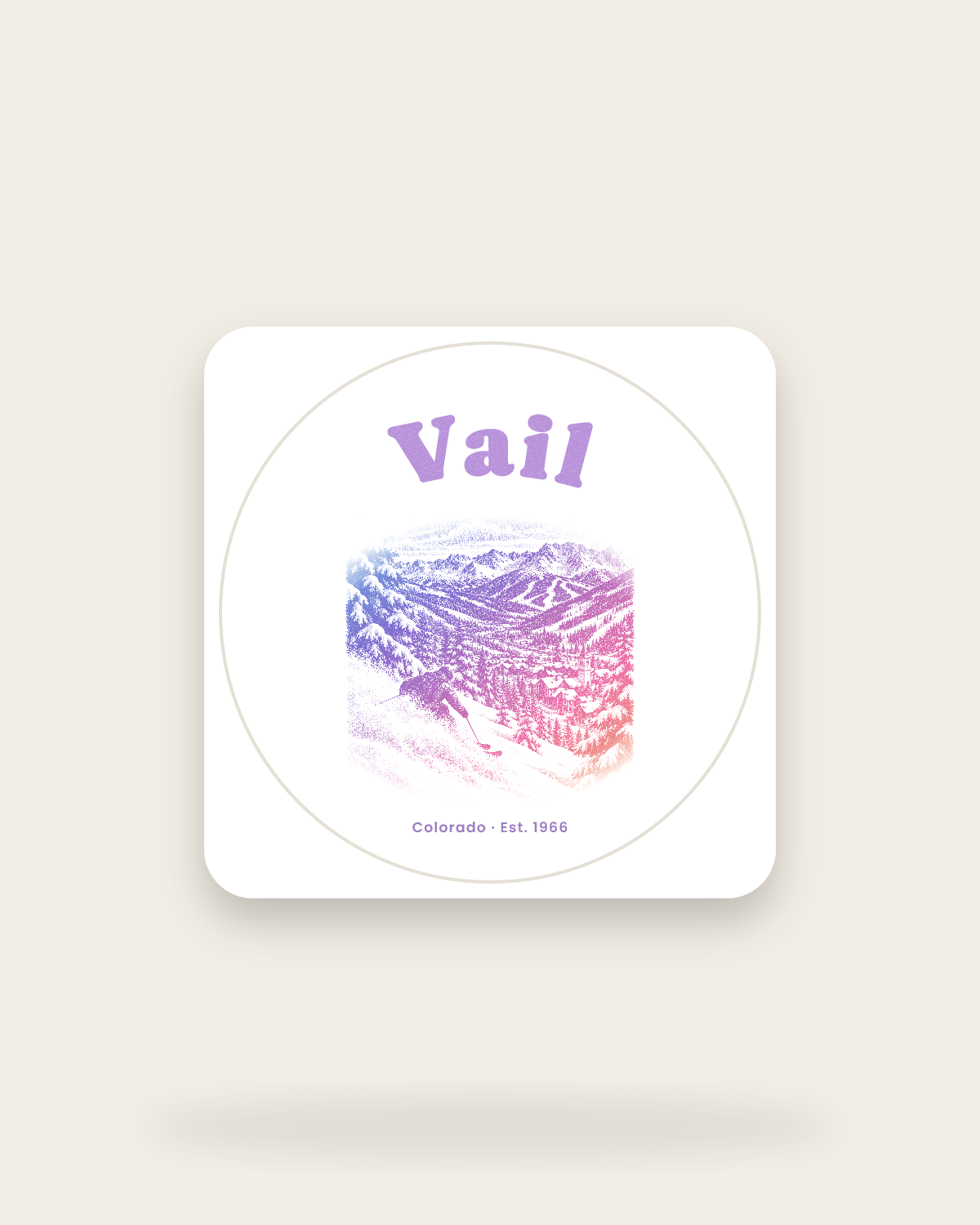 Vail Back Bowls Kiss-Cut Sticker in White