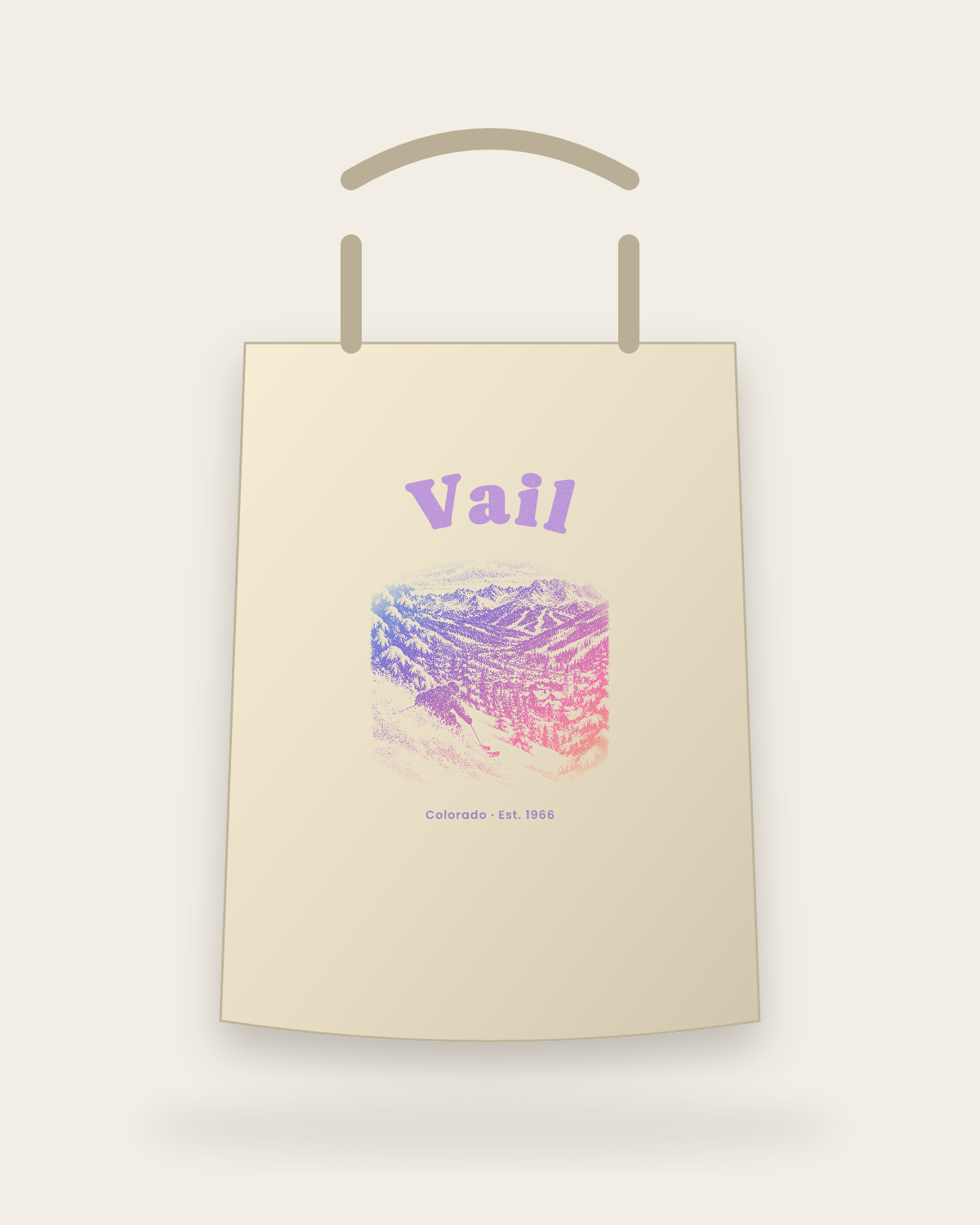 Vail Back Bowls Canvas Tote in Beige