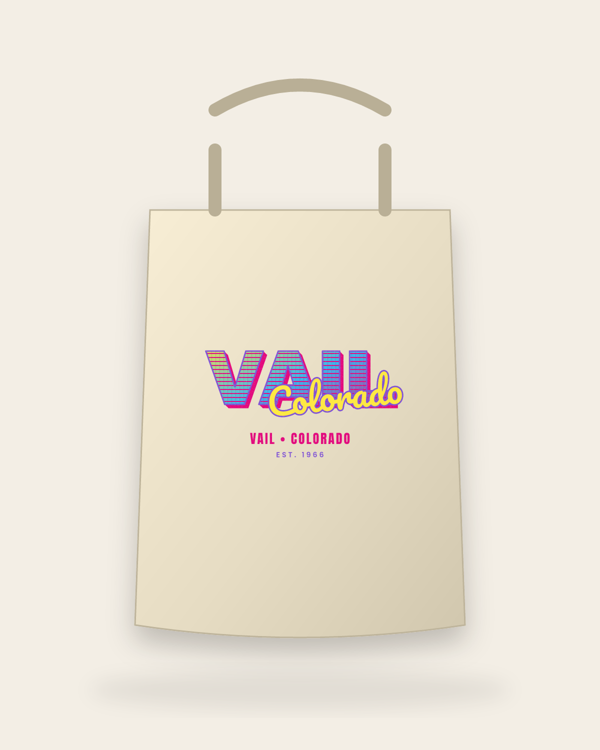 Vail Music TV Canvas Tote in Beige