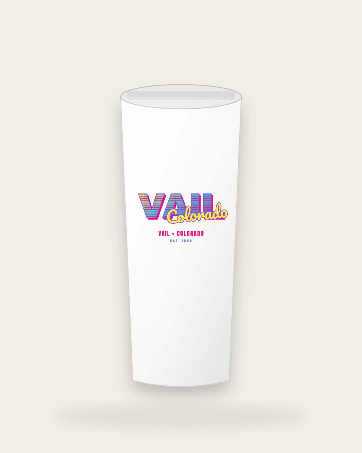 Vail Music TV Insulated Tumbler 20oz in White