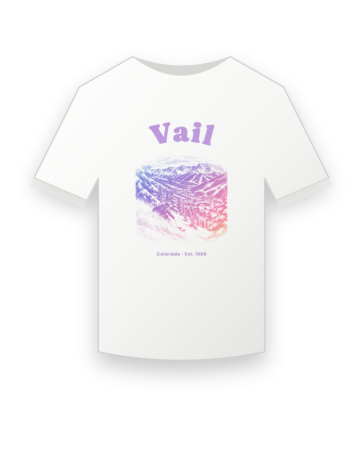Vail Back Bowls Youth Tee in White