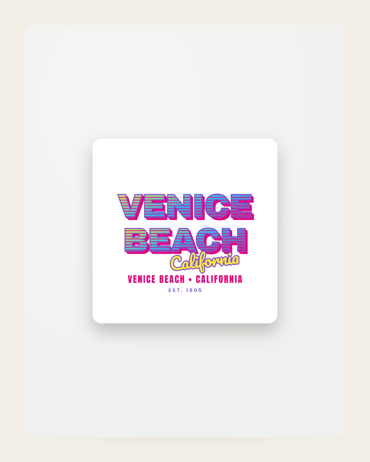 Venice Beach Music TV Fridge Magnet in White