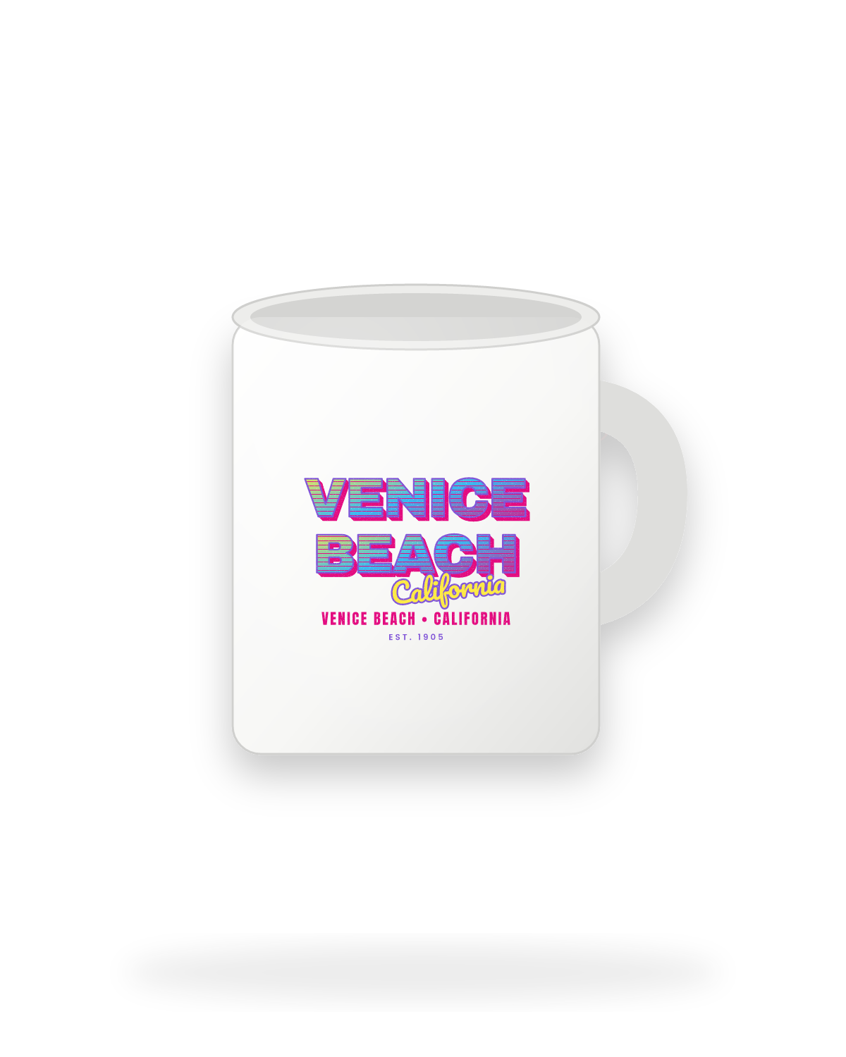 Venice Beach Music TV Ceramic Mug 11oz in White