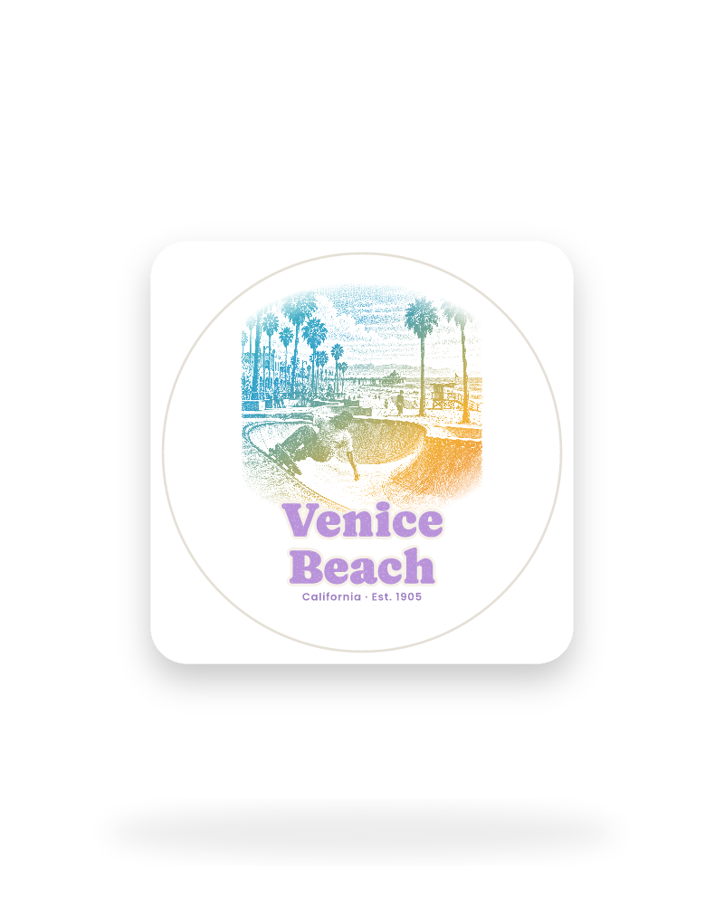 Venice Beach Skatepark Bowl Kiss-Cut Sticker