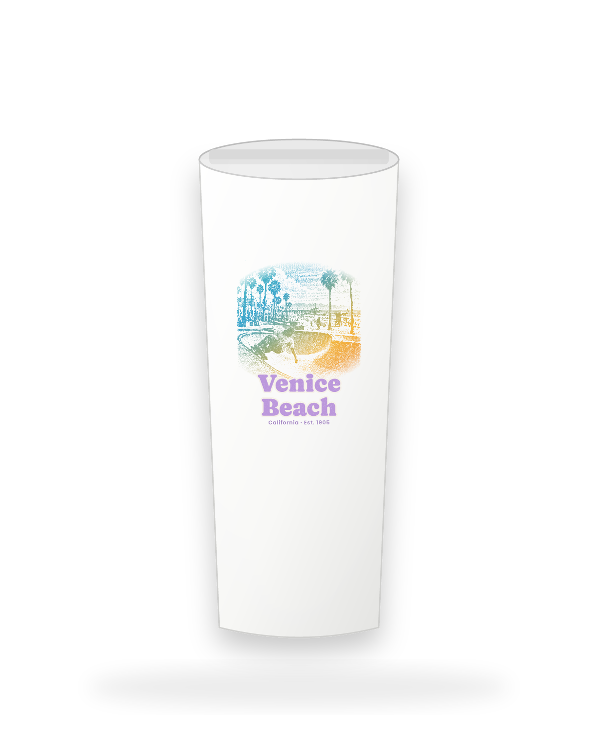 Venice Beach Skatepark Bowl Insulated Tumbler 20oz in White