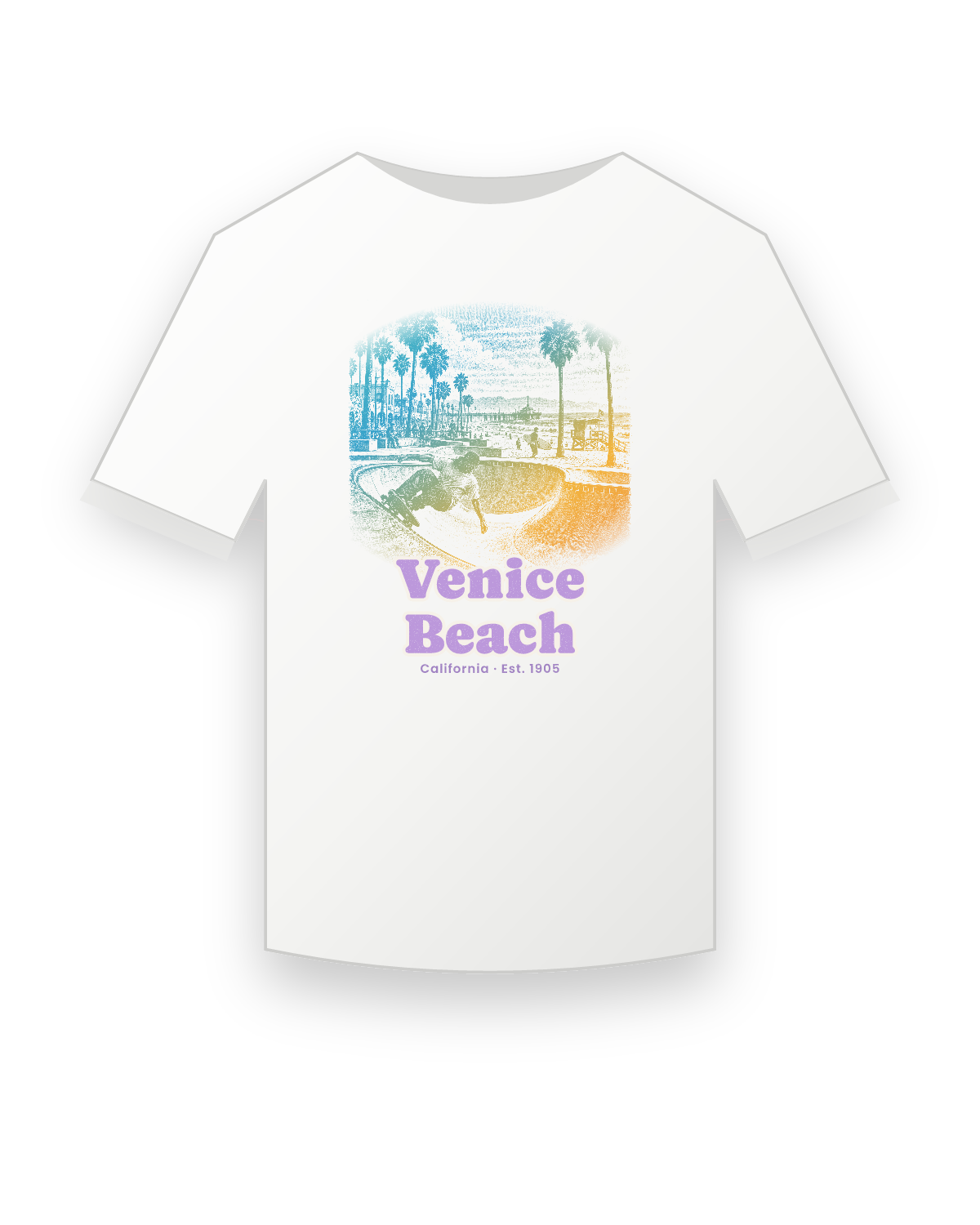 Venice Beach Skatepark Bowl Youth Tee in White