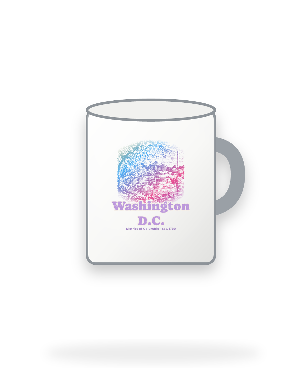 Washington, D.C. Tidal Basin Blossoms Enamel Camp Mug in White