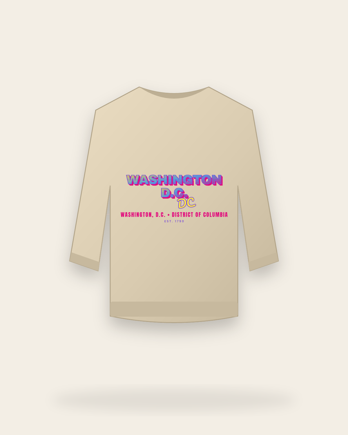 Washington, D.C. Music TV Crewneck Sweatshirt in Sand