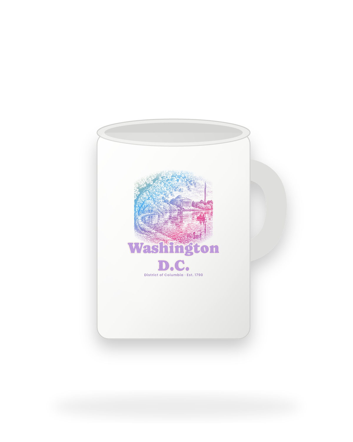 Washington, D.C. Tidal Basin Blossoms Ceramic Mug 15oz in White