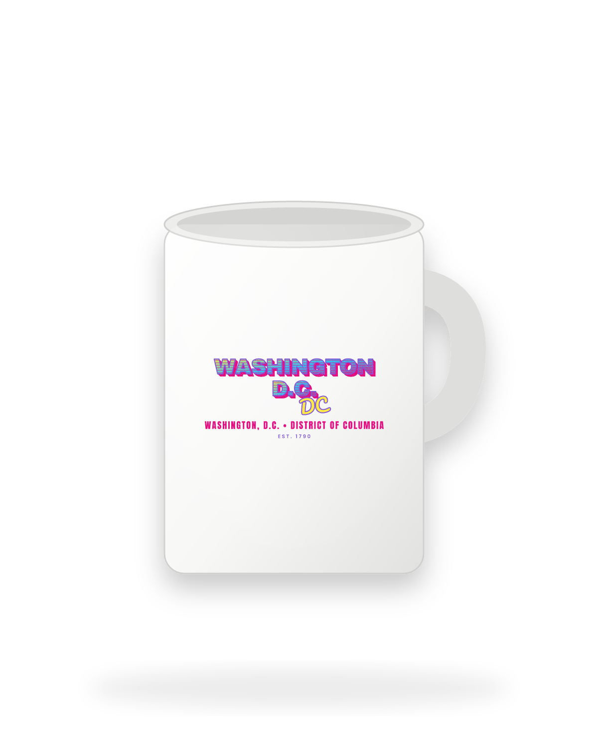 Washington, D.C. Music TV Ceramic Mug 15oz in White