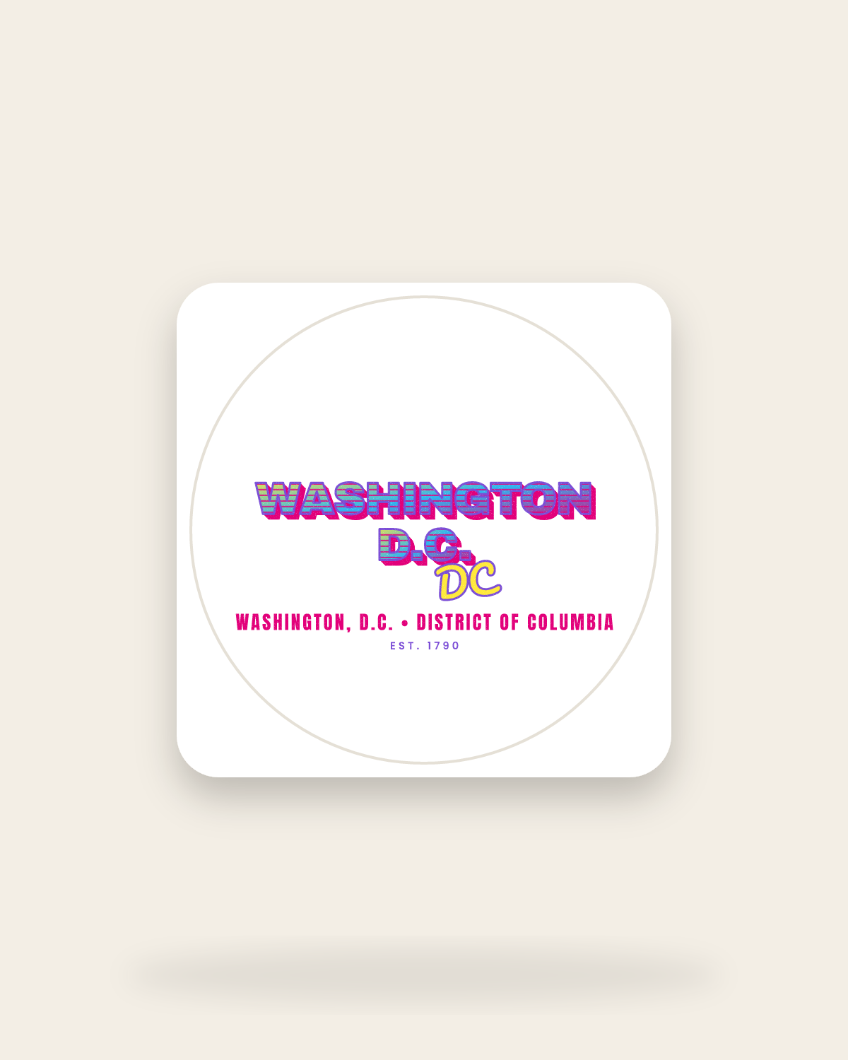 Washington, D.C. Music TV Kiss-Cut Sticker in White
