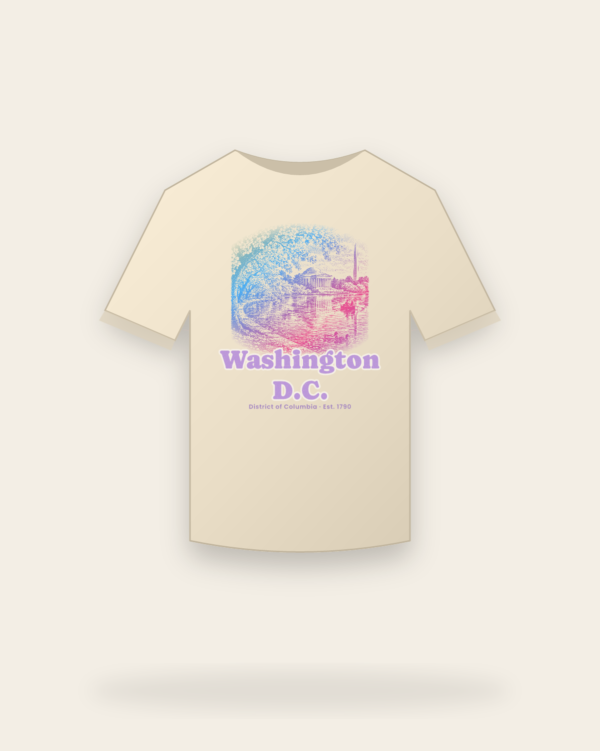 Washington, D.C. Tidal Basin Blossoms Classic Tee in Natural