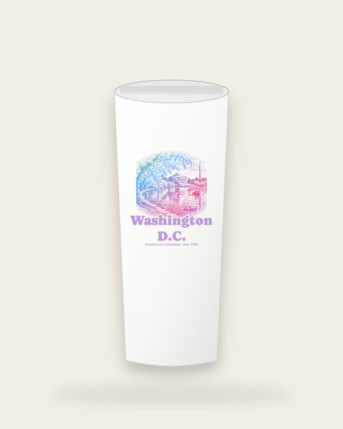 Washington, D.C. Tidal Basin Blossoms Insulated Tumbler 20oz in White