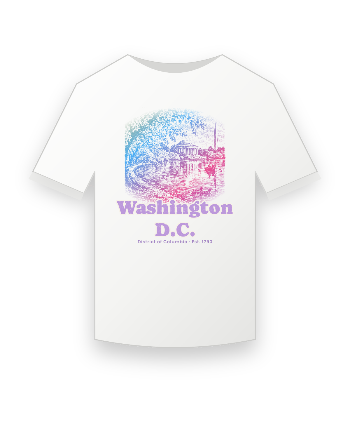 Washington, D.C. Tidal Basin Blossoms Youth Tee in White