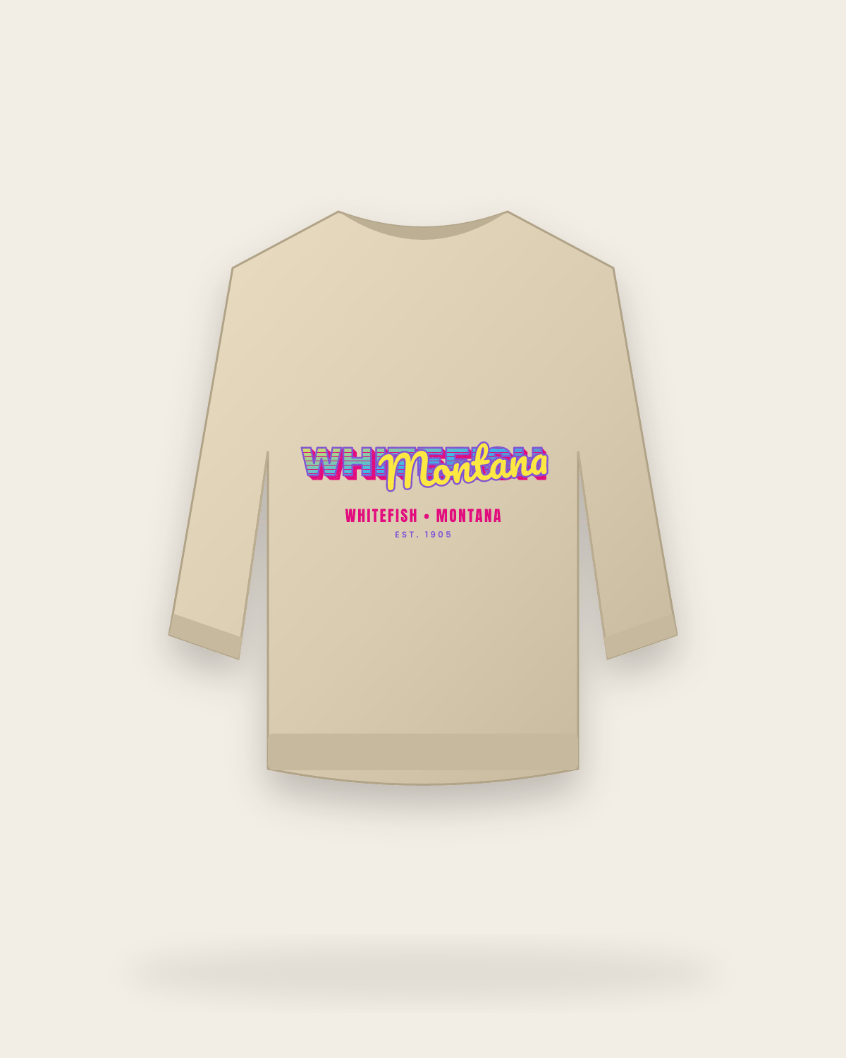 Whitefish Music TV Crewneck Sweatshirt in Sand