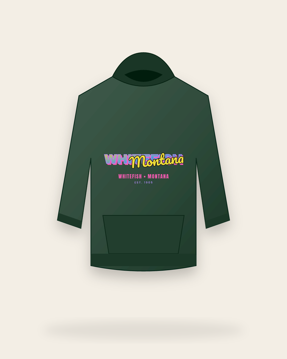 Whitefish Music TV Hooded Sweatshirt in Forest Green