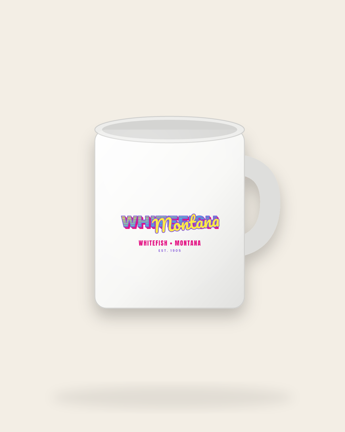 Whitefish Music TV Ceramic Mug 11oz in White