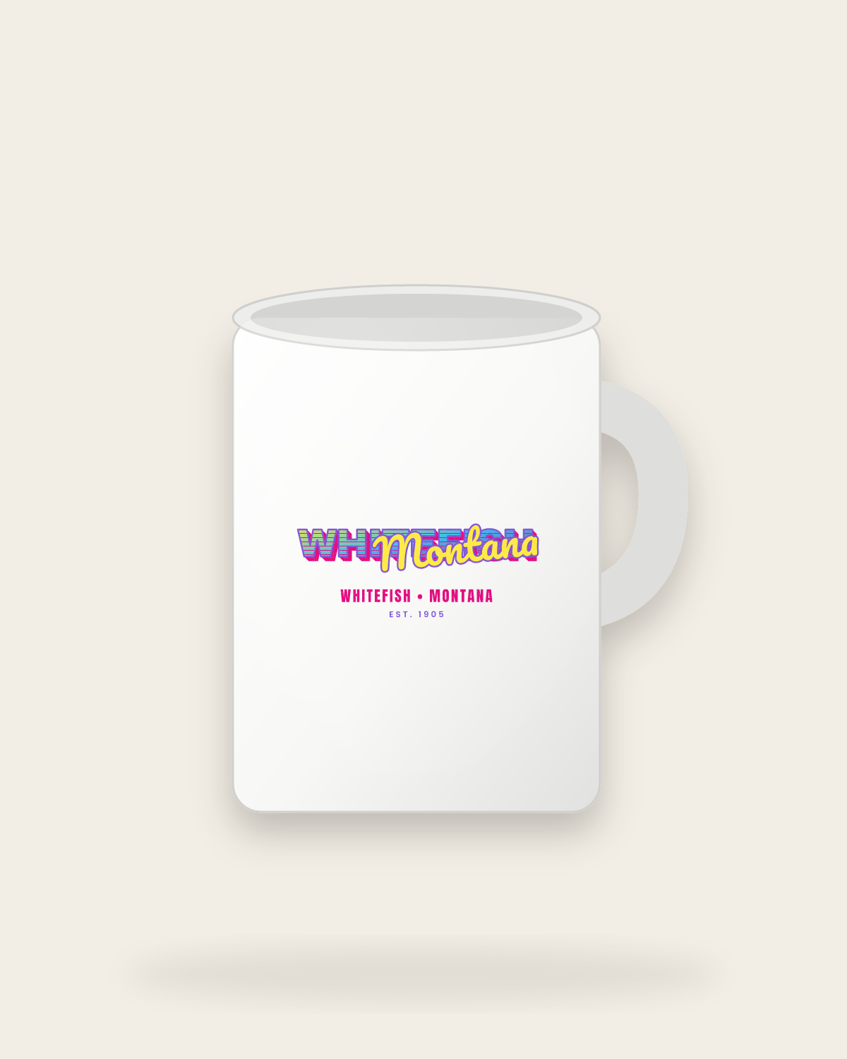 Whitefish Music TV Ceramic Mug 15oz in White