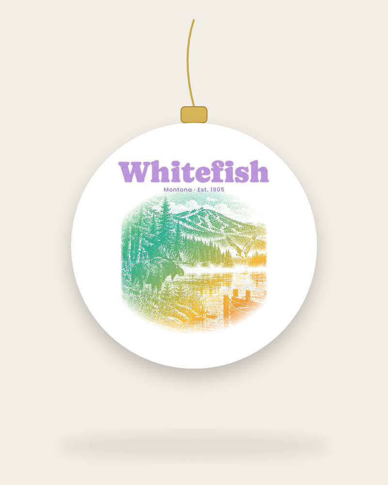 Whitefish Lake Moose Ceramic Ornament