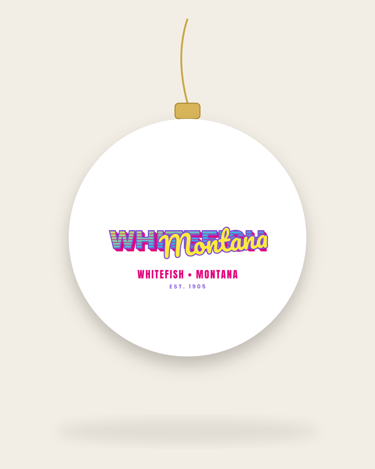 Whitefish Music TV Ceramic Ornament in White