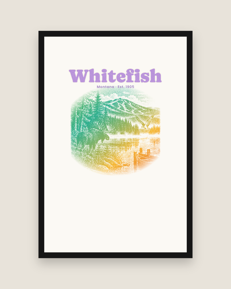 Whitefish Lake Moose Matte Poster