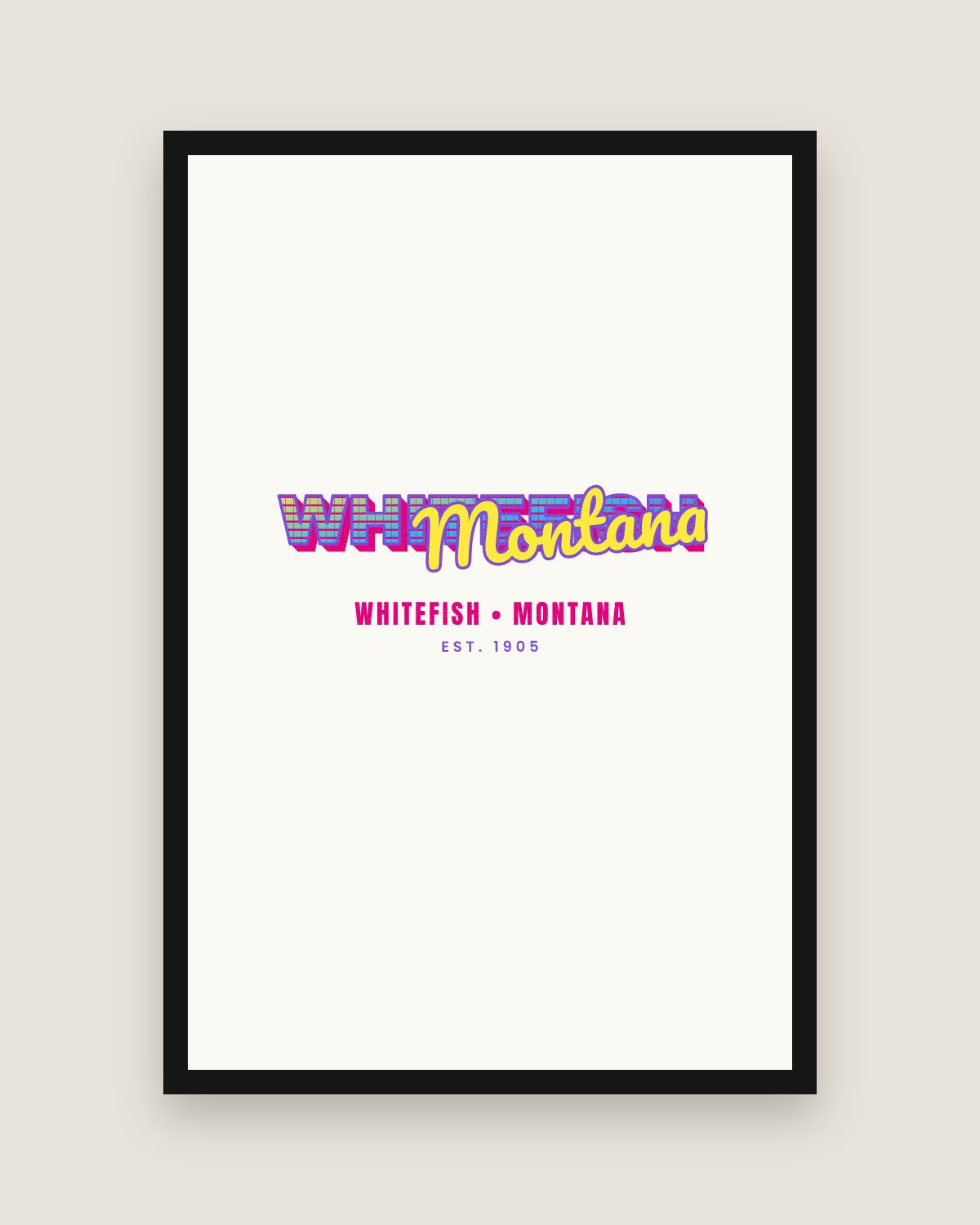 Whitefish Music TV Matte Poster in White