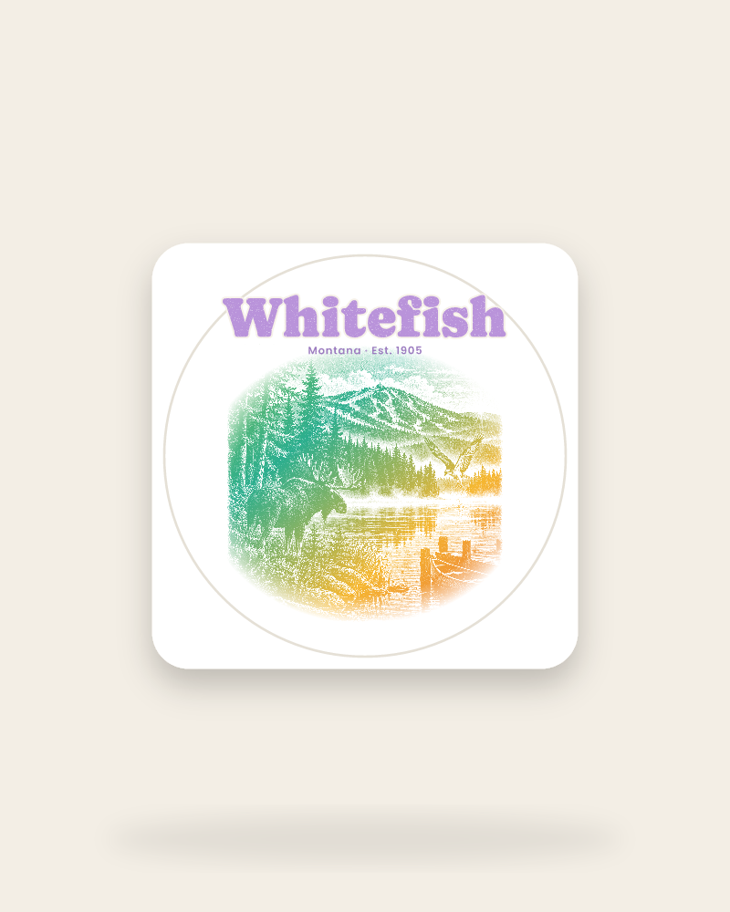 Whitefish Lake Moose Kiss-Cut Sticker
