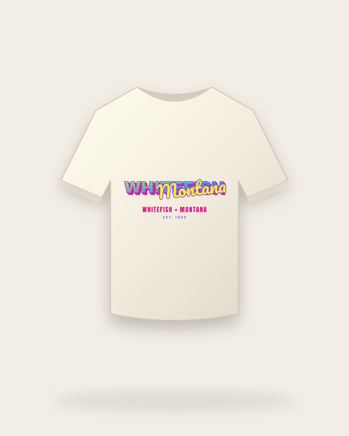 Whitefish Music TV Vintage Wash Tee in Ivory