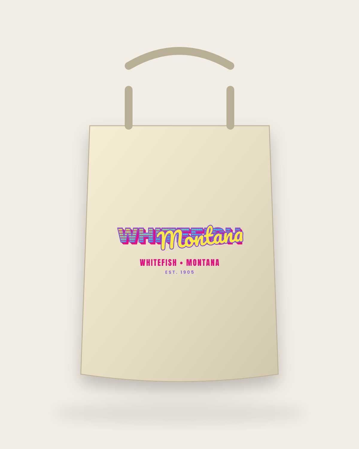 Whitefish Music TV Canvas Tote in Beige
