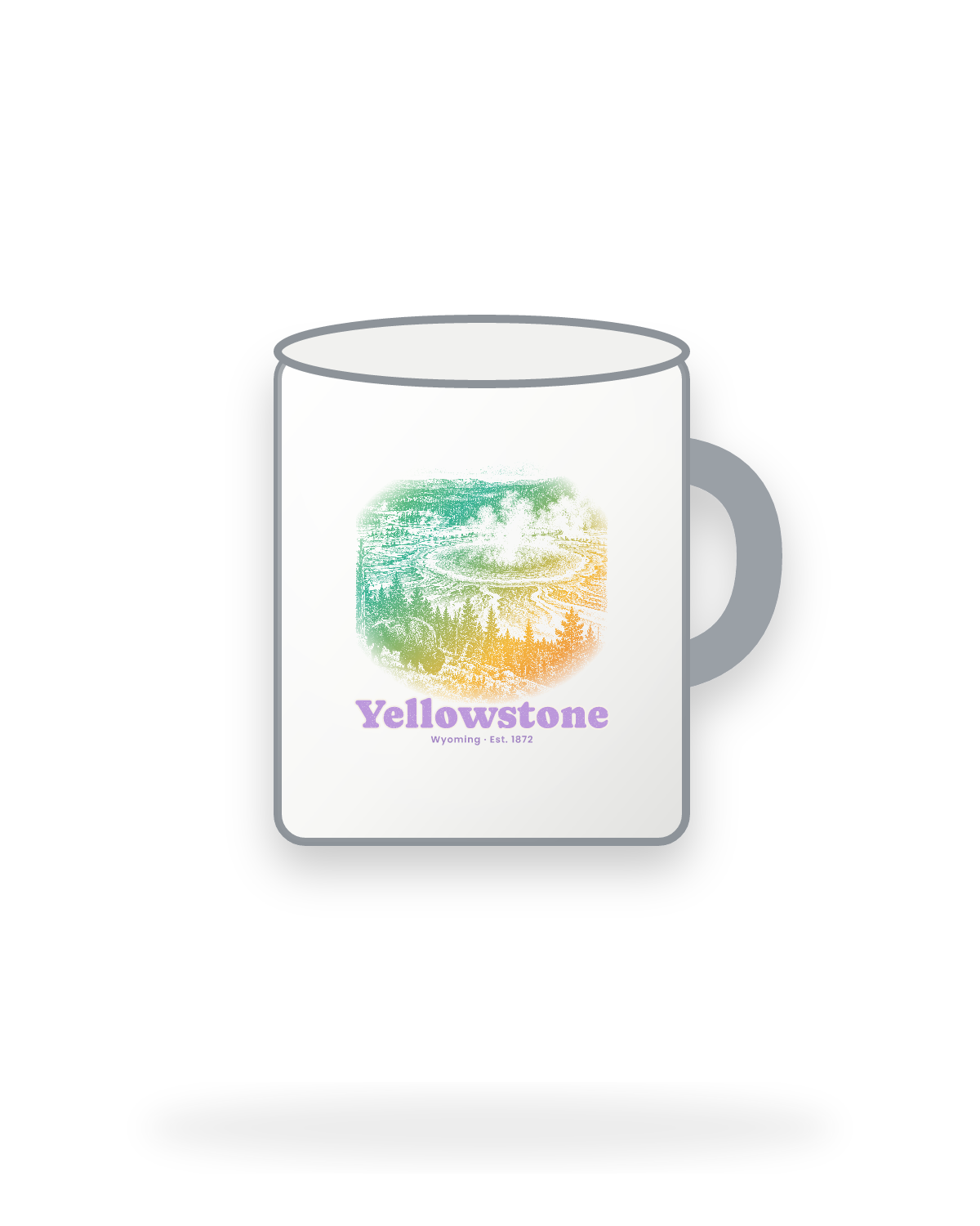 Yellowstone Grand Prismatic Enamel Camp Mug in White