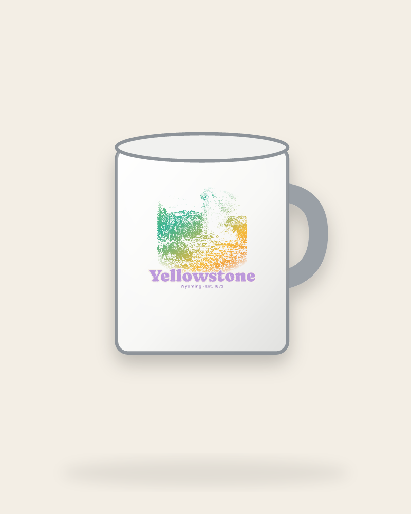 Yellowstone Old Faithful Enamel Camp Mug