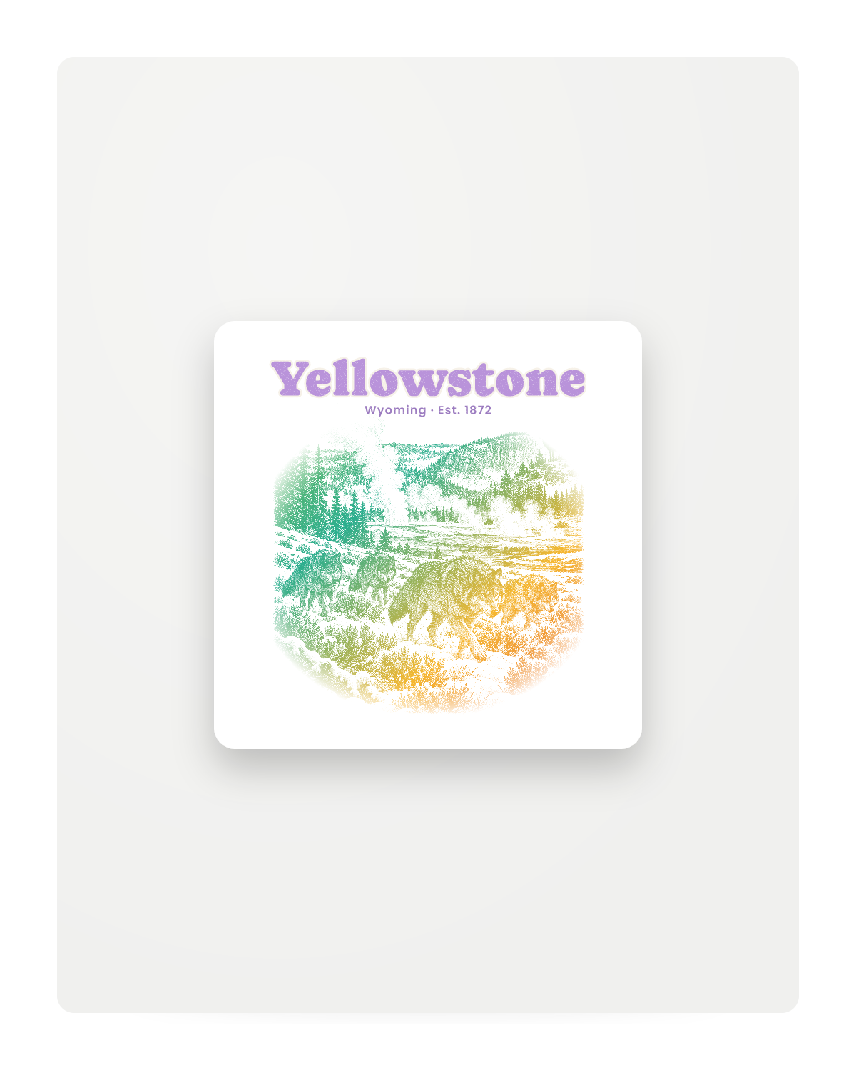 Yellowstone Lamar Valley Wolves Fridge Magnet in White
