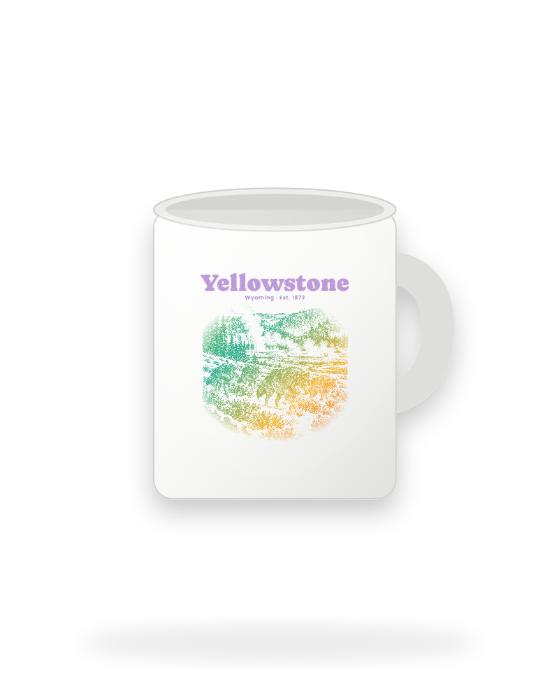 Yellowstone Lamar Valley Wolves Ceramic Mug 11oz