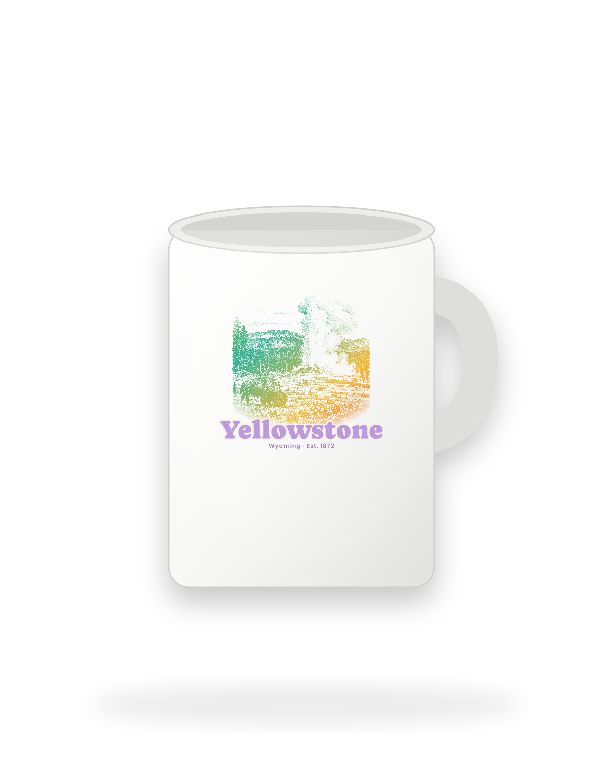 Yellowstone Old Faithful Ceramic Mug 15oz in White
