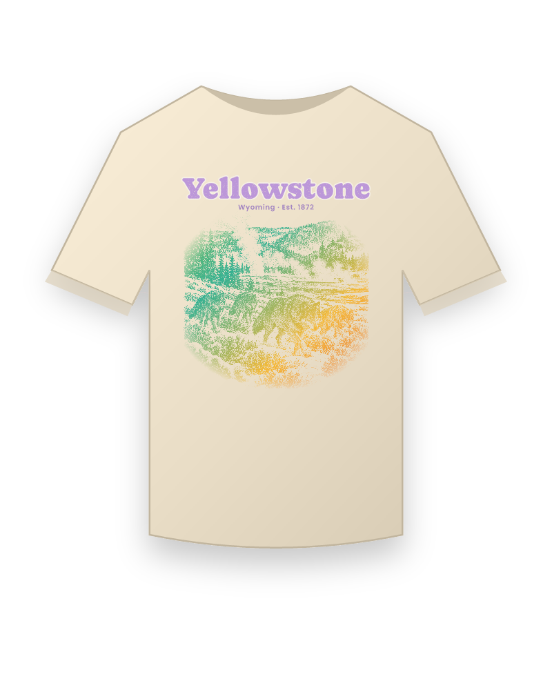 Yellowstone Lamar Valley Wolves Organic Cotton Tee