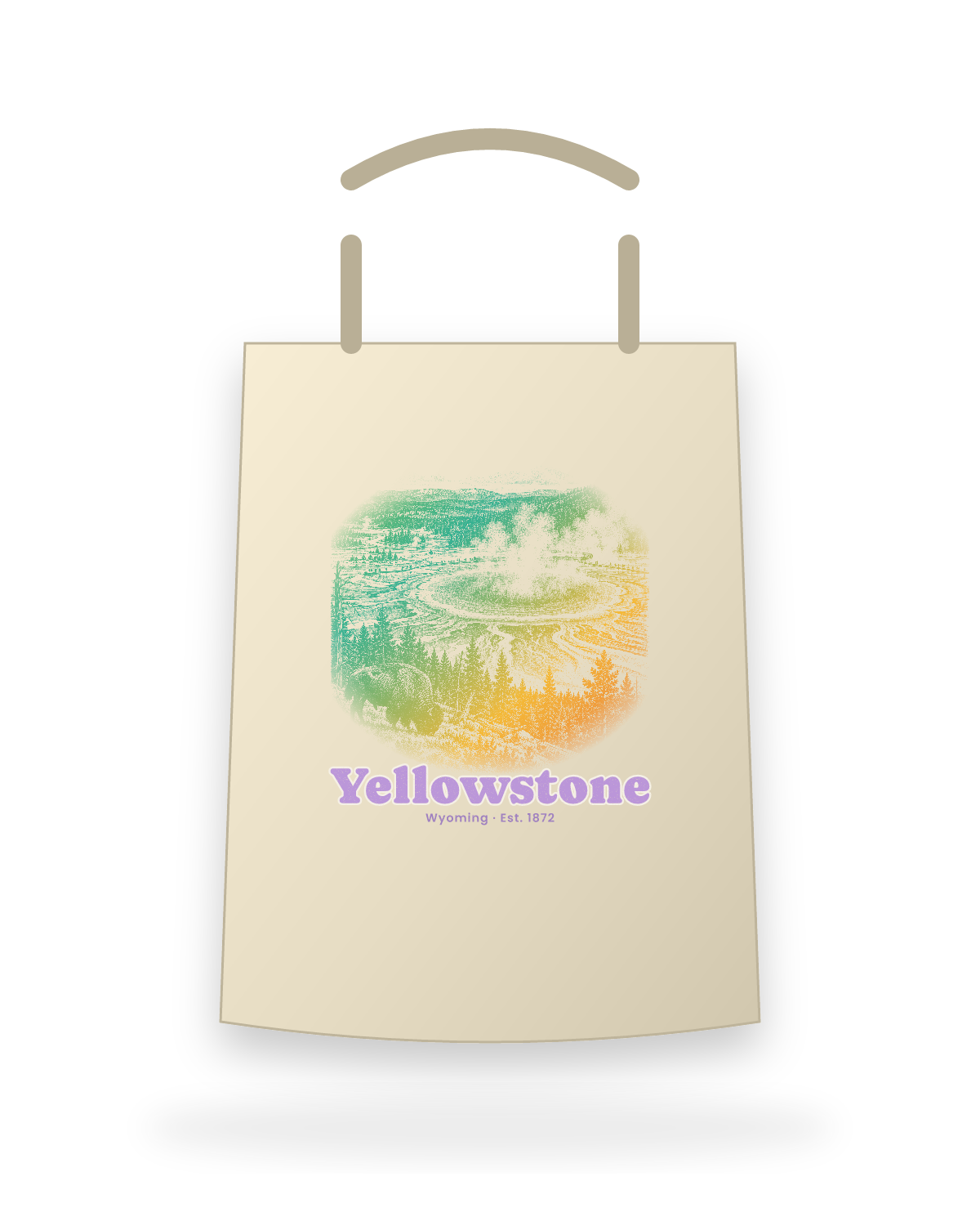 Yellowstone Grand Prismatic Canvas Tote in Beige