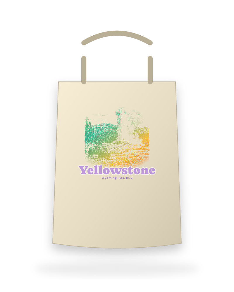 Yellowstone Old Faithful Canvas Tote