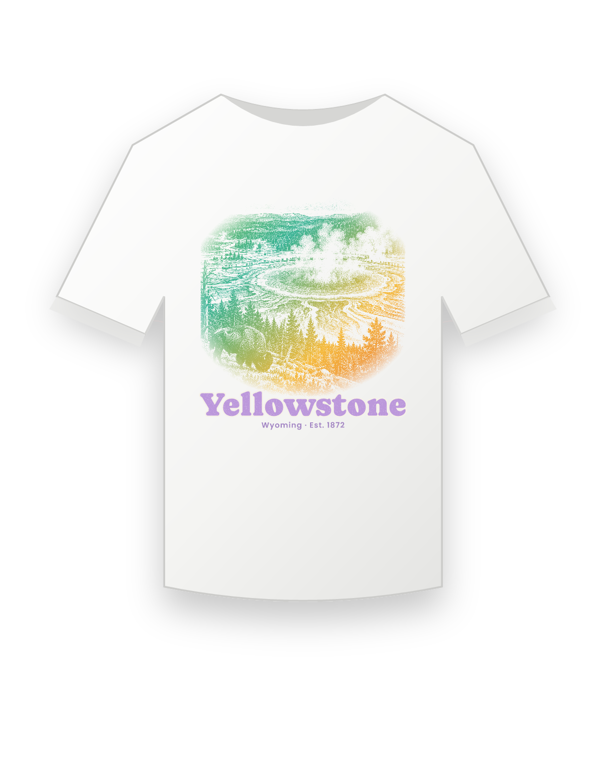 Yellowstone Grand Prismatic Youth Tee in White