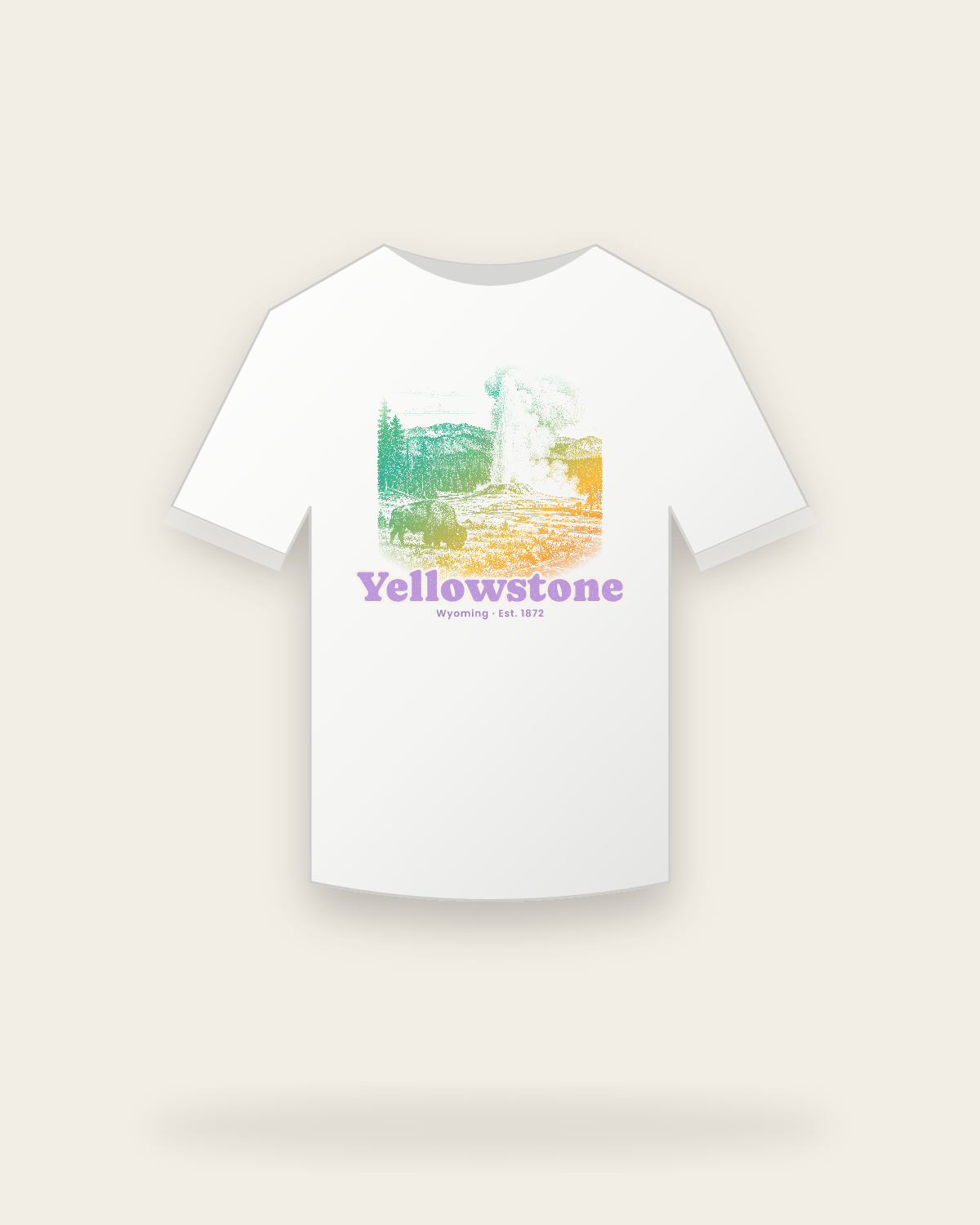 Yellowstone Old Faithful Youth Tee in White