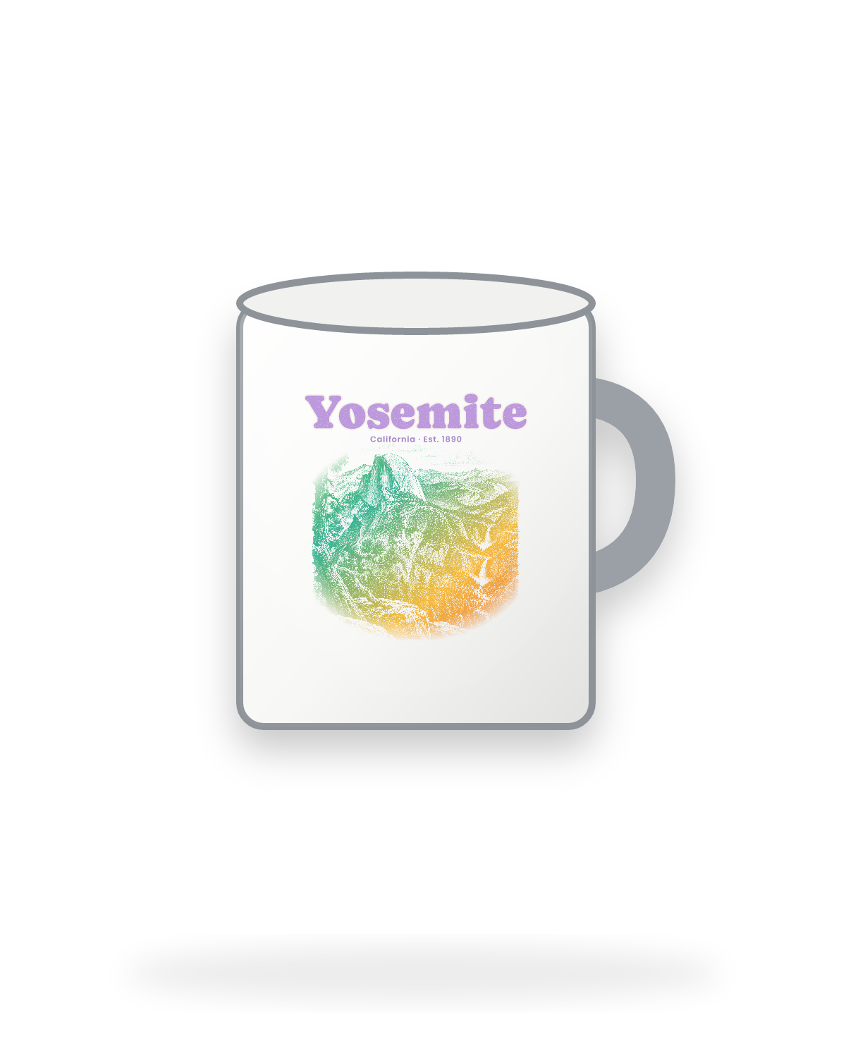 Yosemite Half Dome Enamel Camp Mug in White
