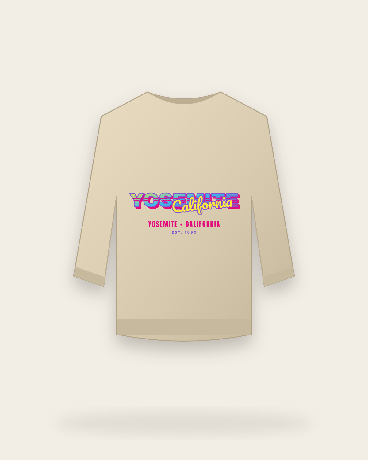 Yosemite Music TV Crewneck Sweatshirt in Sand