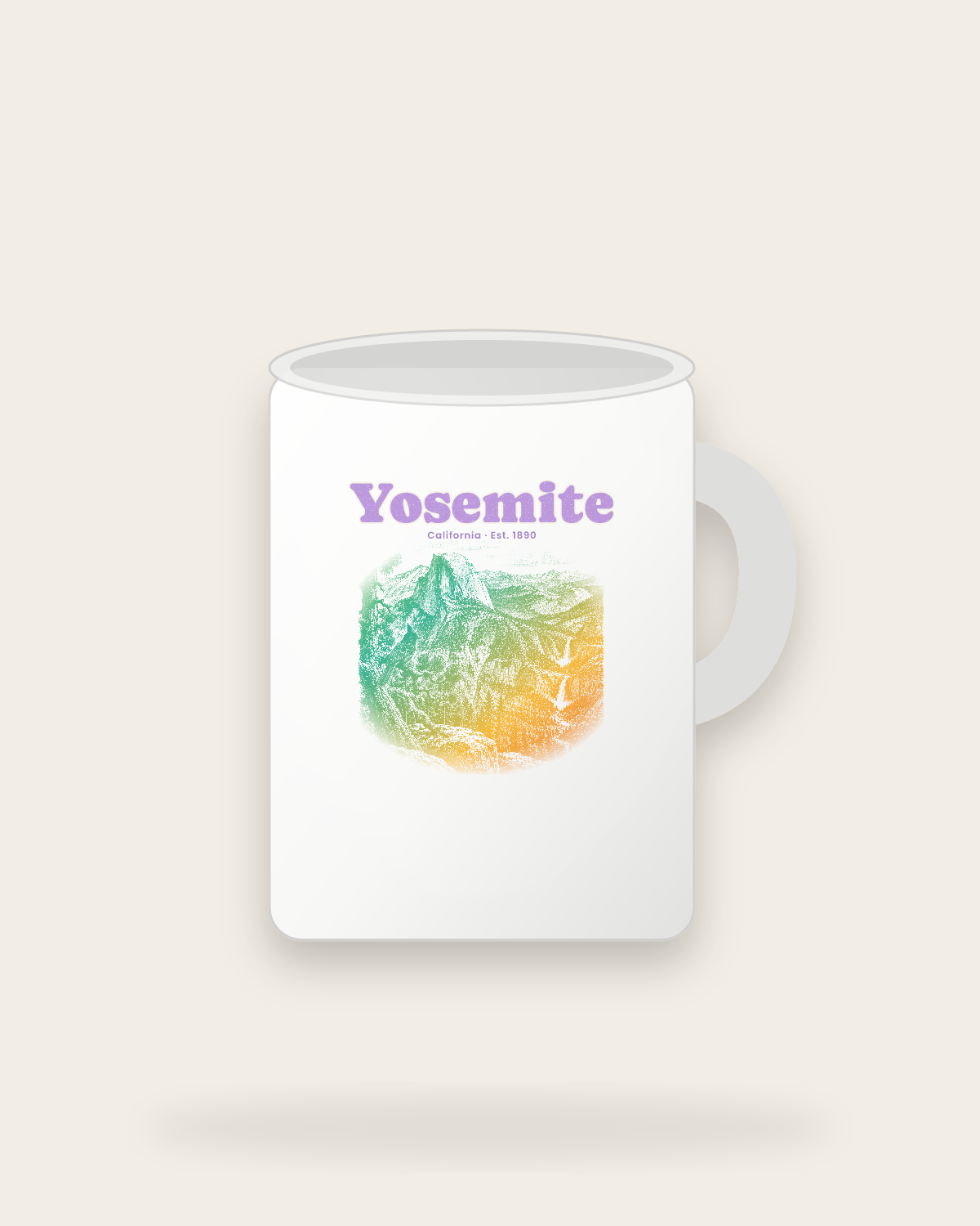 Yosemite Half Dome Ceramic Mug 15oz in White