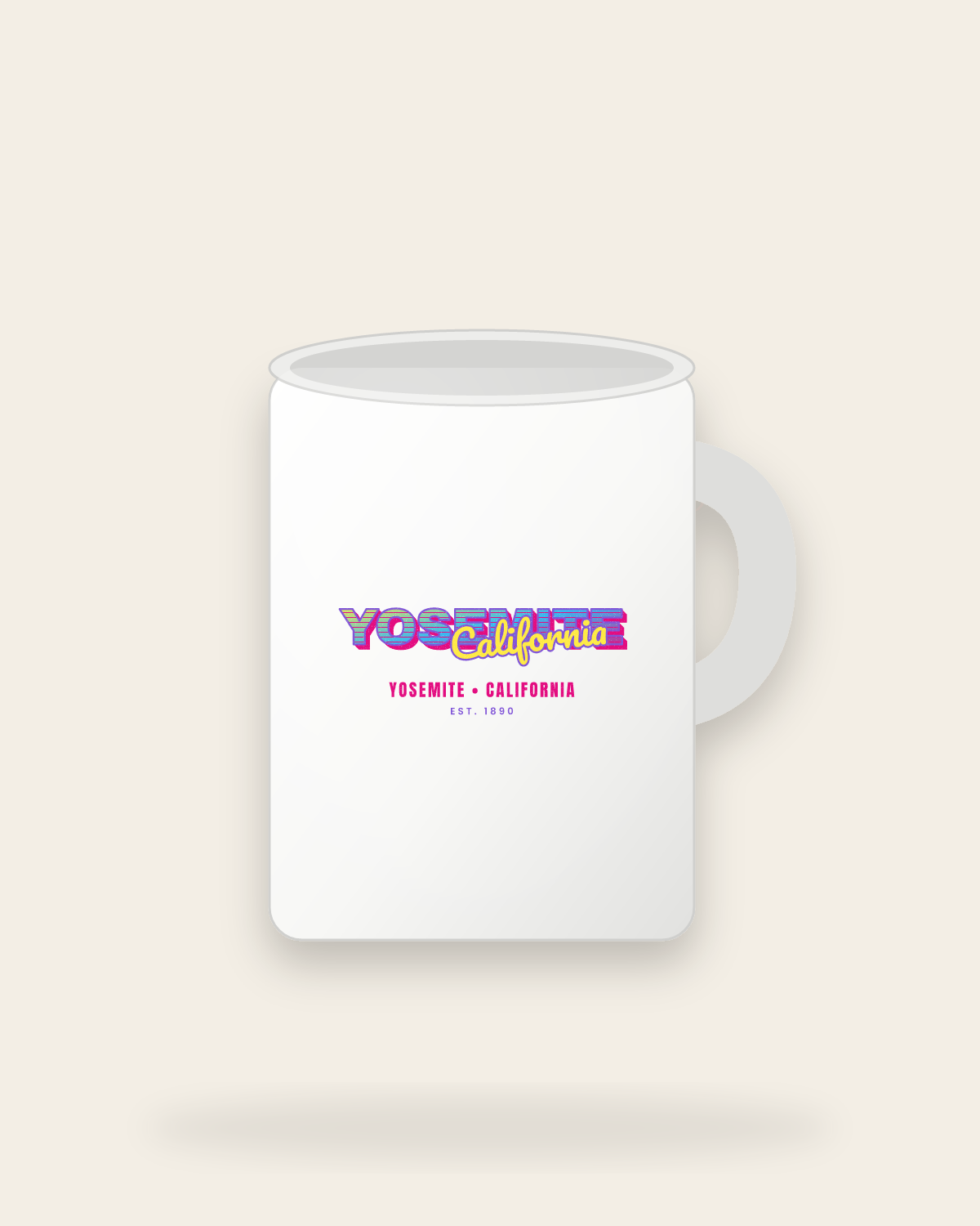 Yosemite Music TV Ceramic Mug 15oz in White