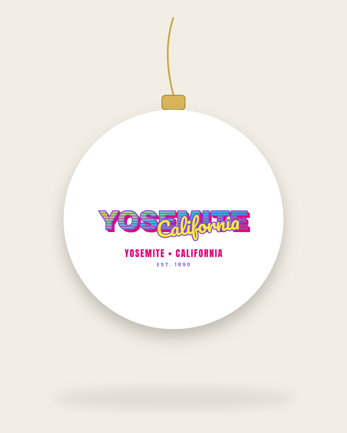 Yosemite Music TV Ceramic Ornament in White