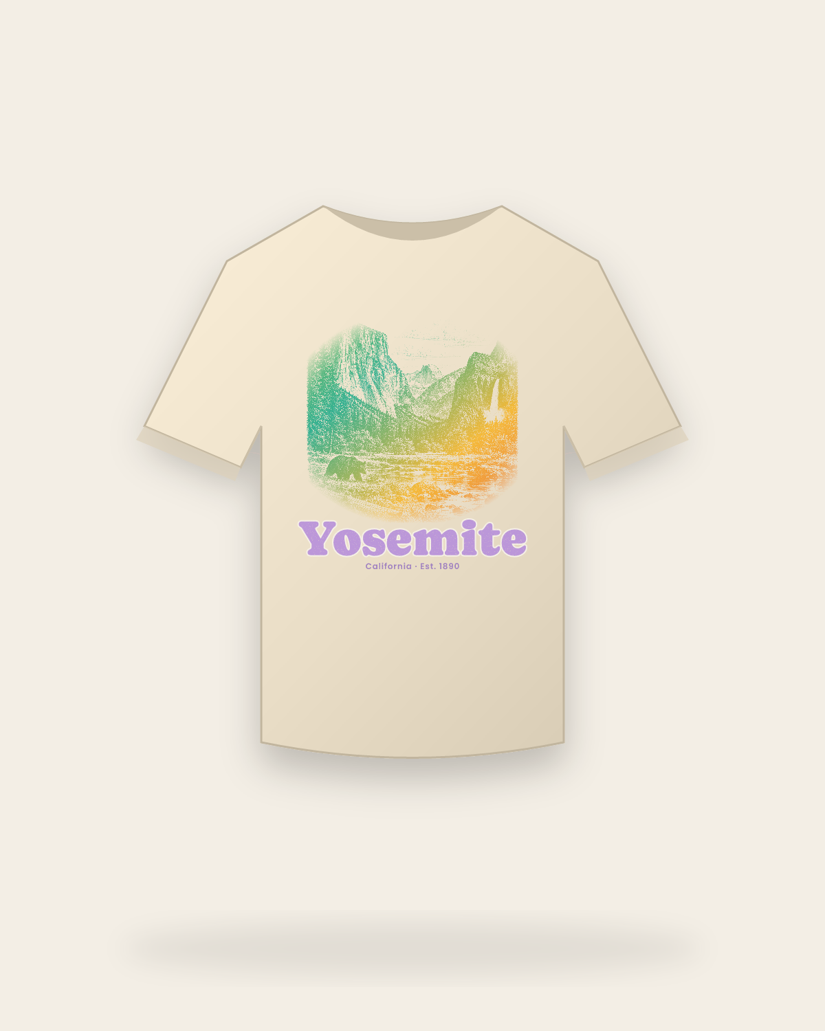 Yosemite Tunnel View Classic Tee in Natural