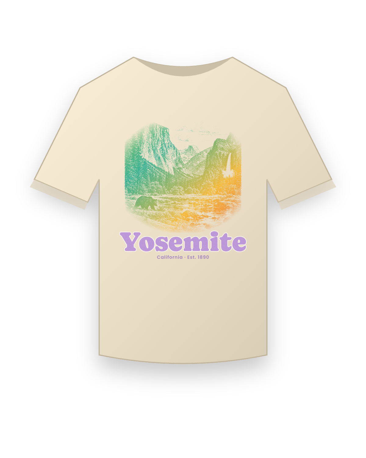 Yosemite Tunnel View Classic Tee in Natural