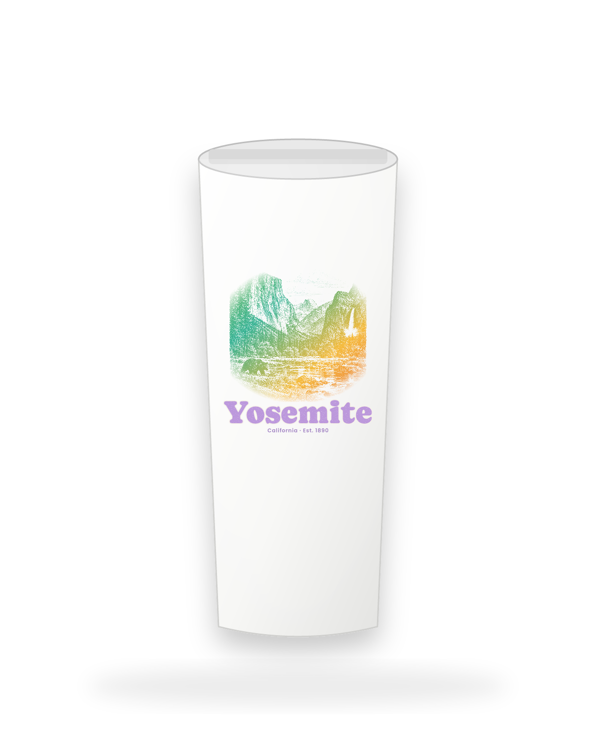 Yosemite Tunnel View Insulated Tumbler 20oz in White