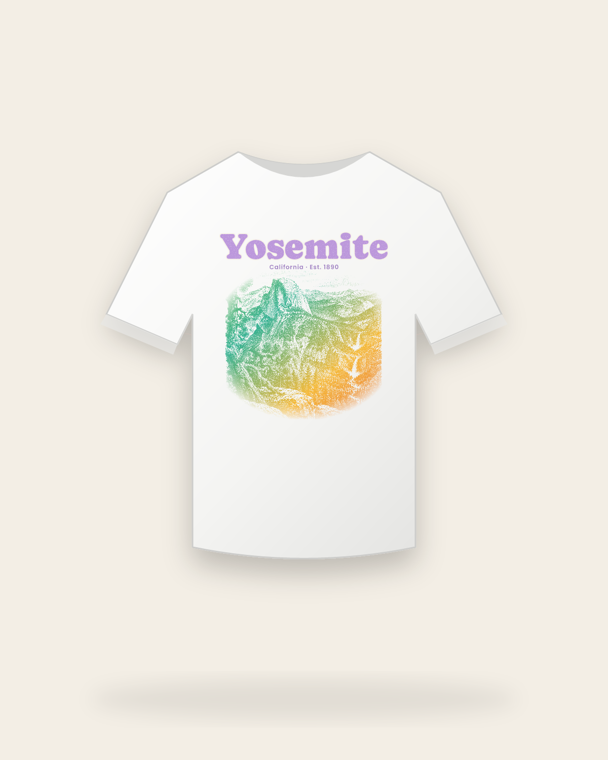 Yosemite Half Dome Youth Tee in White