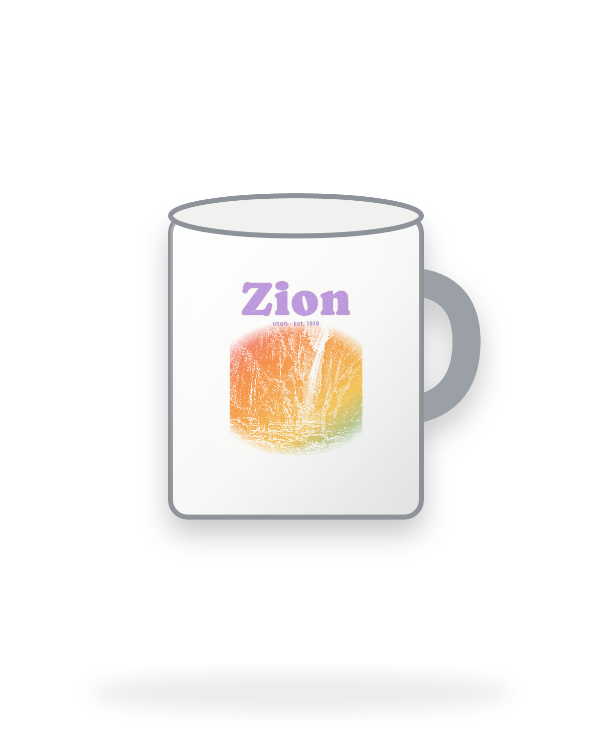 Zion The Narrows Enamel Camp Mug in White